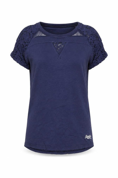 Womens UK Size S Superdry Blue Jersey T-Shirt