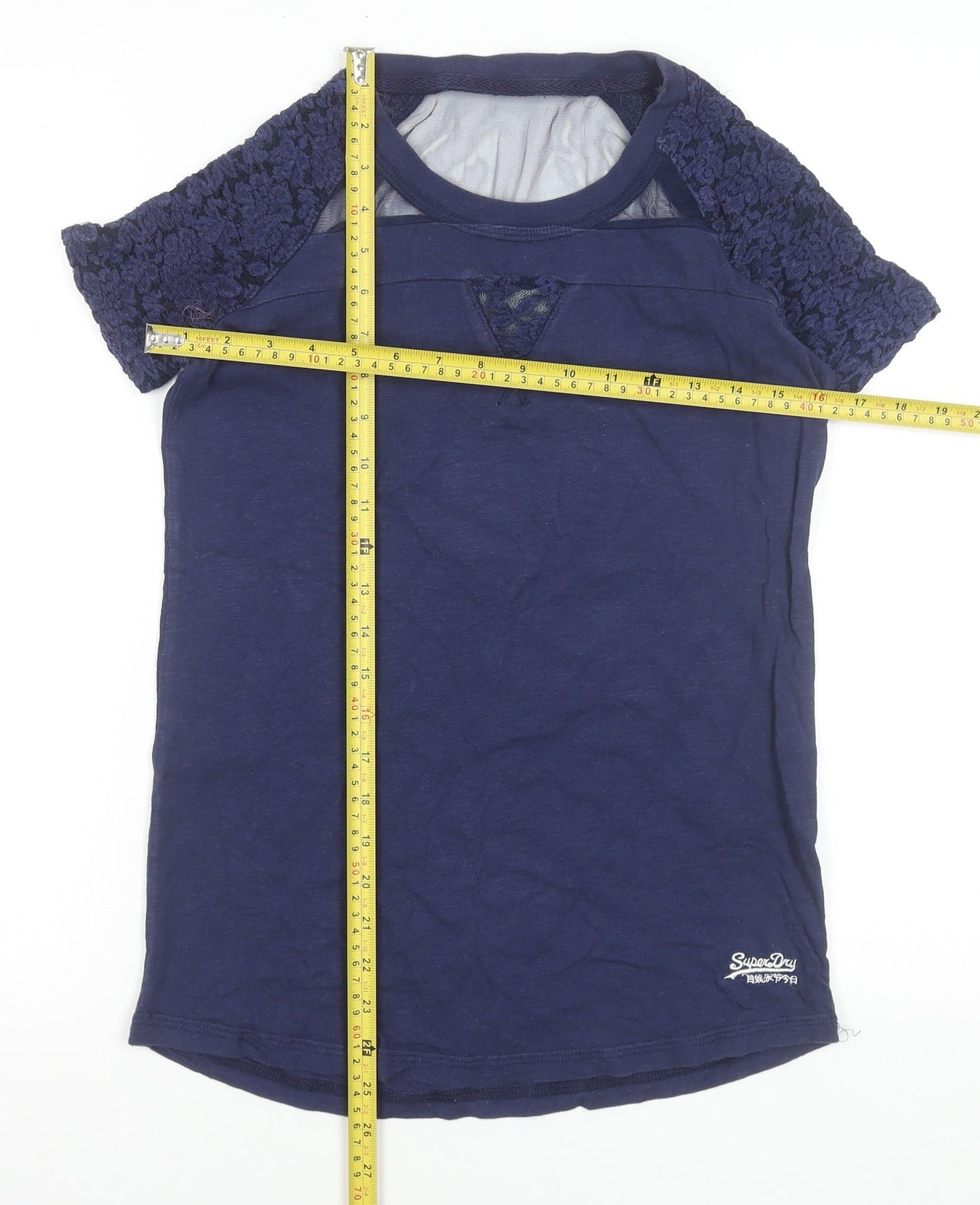 Womens UK Size S Superdry Blue Jersey T-Shirt