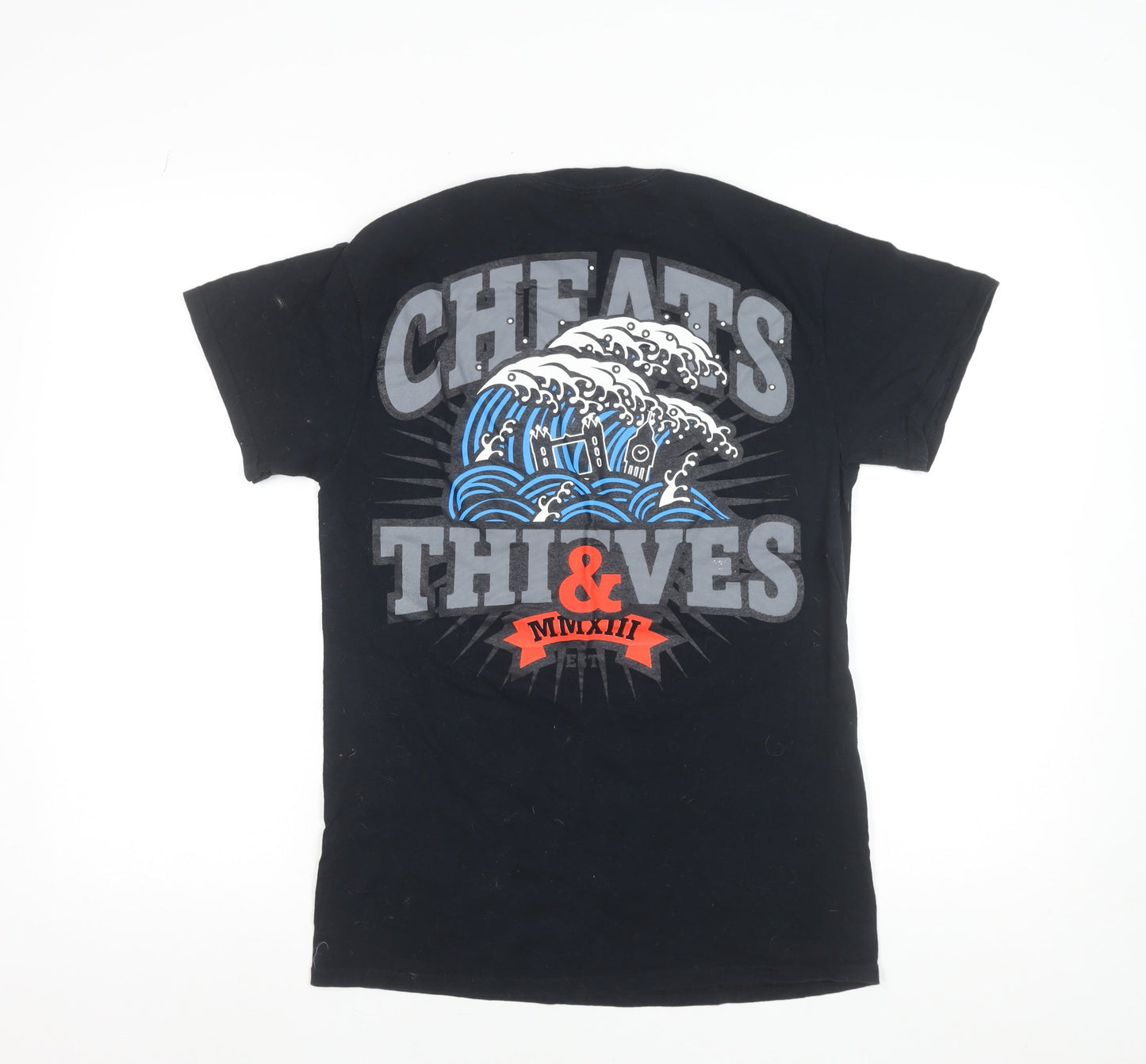Mens UK Size S Cheats & Thieves Black  T-Shirt