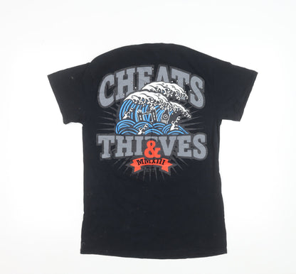 Mens UK Size S Cheats & Thieves Black  T-Shirt