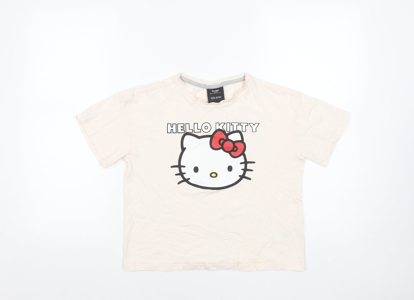 Sanrio Hello Kitty Girls Beige Graphic Cotton T-Shirt 12-13 Years