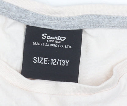Sanrio Hello Kitty Girls Beige Graphic Cotton T-Shirt 12-13 Years