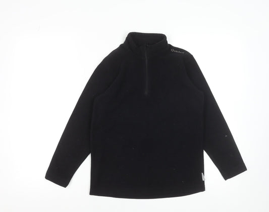 Quechua Boys Black Fleece 1/4 Zip Pullover Sweatshirt 12 Years