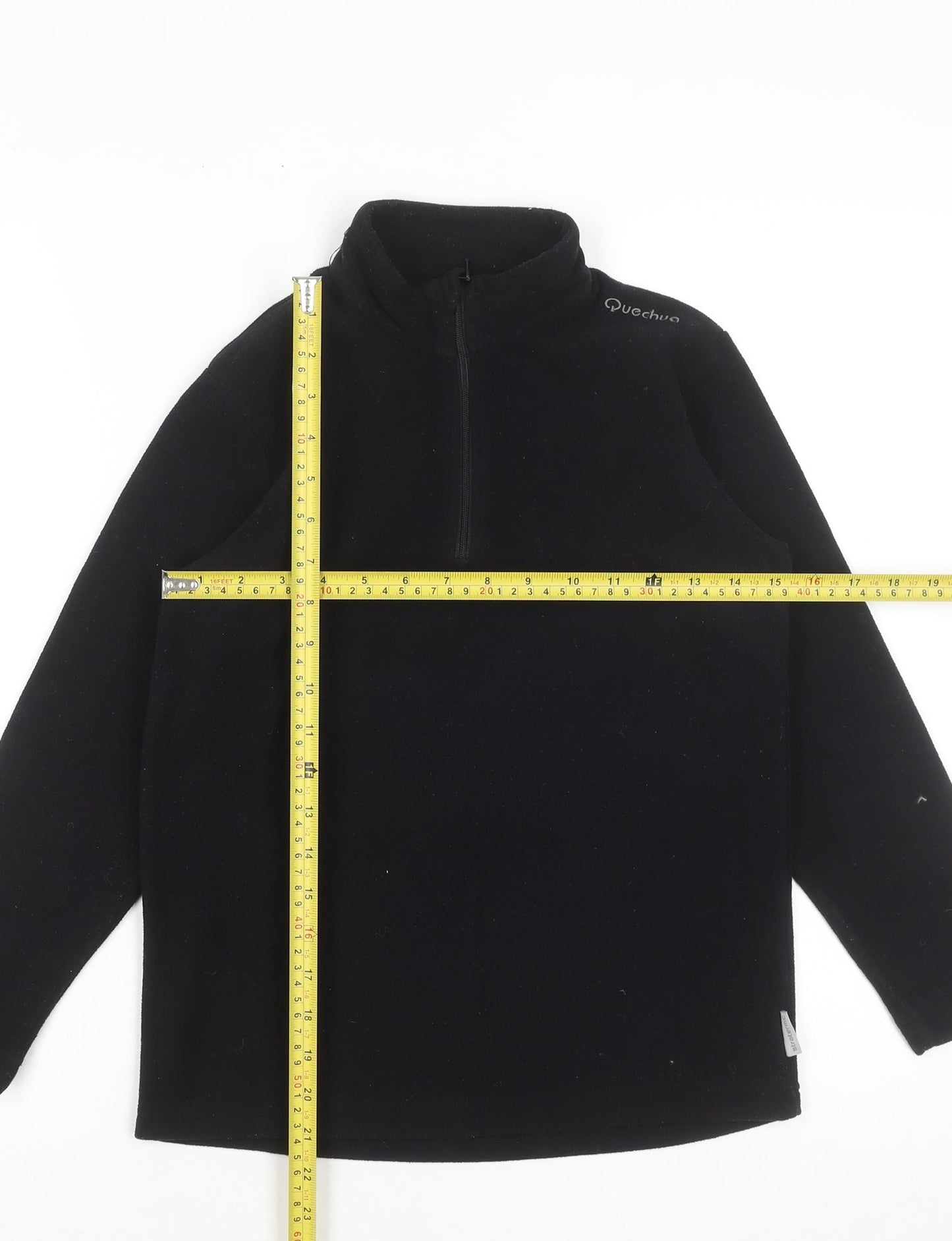 Quechua Boys Black Fleece 1/4 Zip Pullover Sweatshirt 12 Years