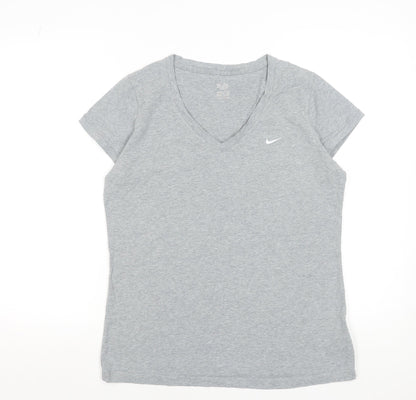 Nike Women's Grey V-Neck Short Sleeve Athletic T-Shirt XL