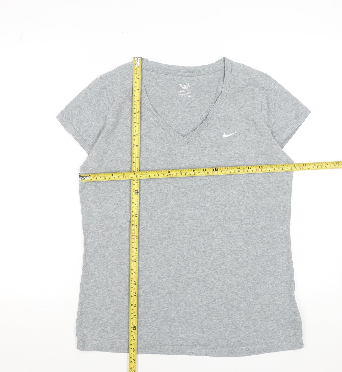 Nike Women's Grey V-Neck Short Sleeve Athletic T-Shirt XL
