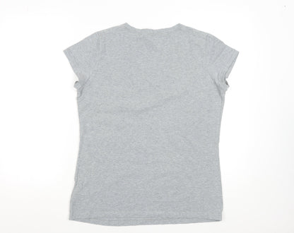 Nike Women's Grey V-Neck Short Sleeve Athletic T-Shirt XL