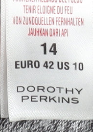 Womens UK Size 14 Dorothy Perkins Grey Basic T-Shirt