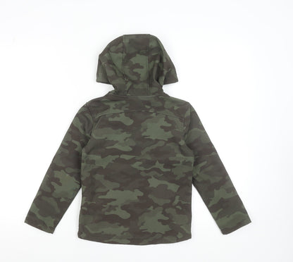 Mountain Warehouse Boys Green Camouflage Softshell Hooded Jacket 5-6 Years