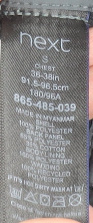 Mens UK Size S NEXT Grey Puffer Jacket