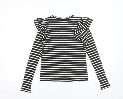 Womens UK Size S Zara Black Ringer T-Shirt