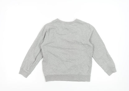 Bossini Boys Grey London Zoo Graphic Cotton Pullover Sweatshirt 9-10 Years