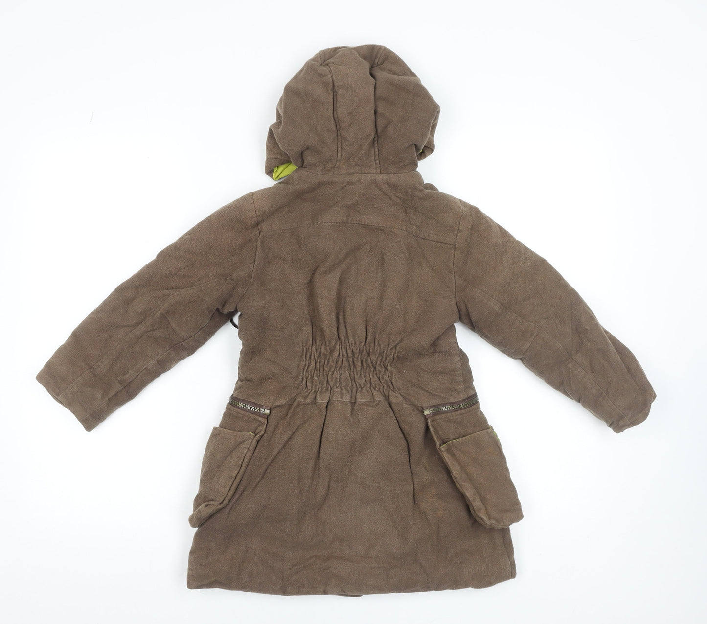 Marèse Girls Brown Floral Hooded Cotton Parka Coat 6 Years