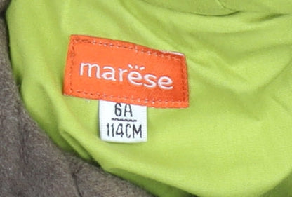 Marèse Girls Brown Floral Hooded Cotton Parka Coat 6 Years