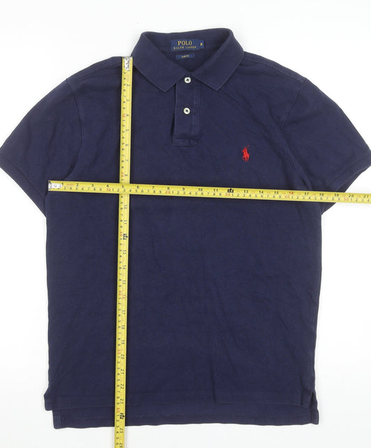 Ralph Lauren Men's Blue Slim Fit Polo Shirt Size M