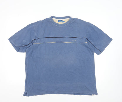 Ocean Bay Men's Blue Cotton Crew Neck Short Sleeve T-Shirt Size L