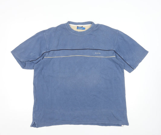 Ocean Bay Men's Blue Cotton Crew Neck Short Sleeve T-Shirt Size L