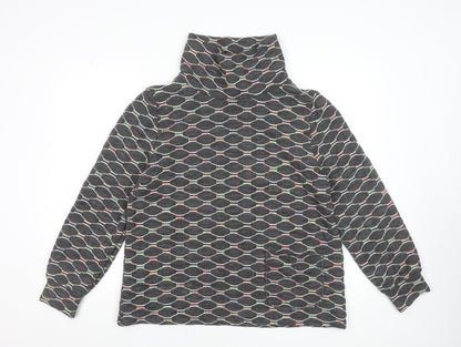 Luca Vanucci Women's Multicoloured Geometric Knit Roll Neck Tunic Blouse XL