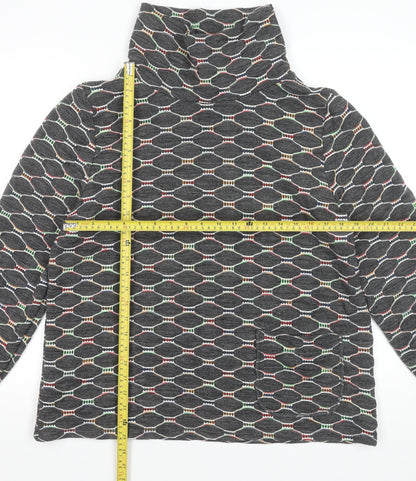 Luca Vanucci Women's Multicoloured Geometric Knit Roll Neck Tunic Blouse XL