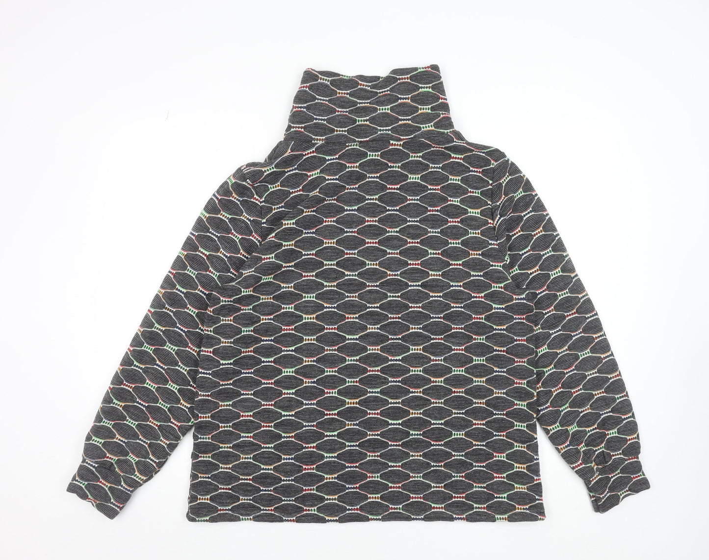 Luca Vanucci Women's Multicoloured Geometric Knit Roll Neck Tunic Blouse XL