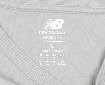 New Balance Men's Beige L Short Sleeve Crew Neck Sports T-Shirt