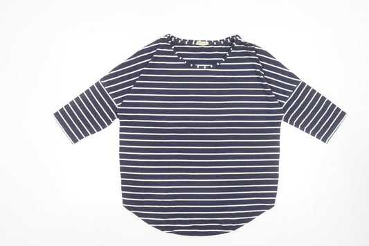 Phase Eight Women’s Blue White Striped 3/4 Sleeve Jersey T-Shirt UK 14