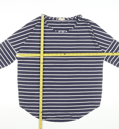 Phase Eight Women’s Blue White Striped 3/4 Sleeve Jersey T-Shirt UK 14