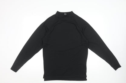 Trespass Men’s Black Mock Neck Long Sleeve Quick Dry T-Shirt Size M