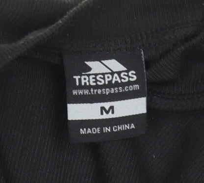 Trespass Men’s Black Mock Neck Long Sleeve Quick Dry T-Shirt Size M
