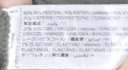 MNG Women's Green Long Sleeve V-Neck Slim Fit Jersey Top Size M