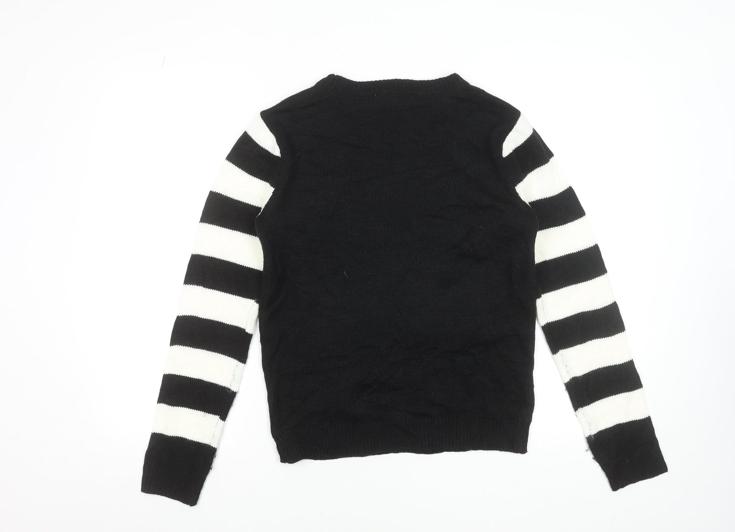 Teens UK Size M No Boundaries Black Pullover Jumper