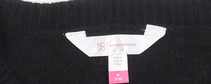 Teens UK Size M No Boundaries Black Pullover Jumper