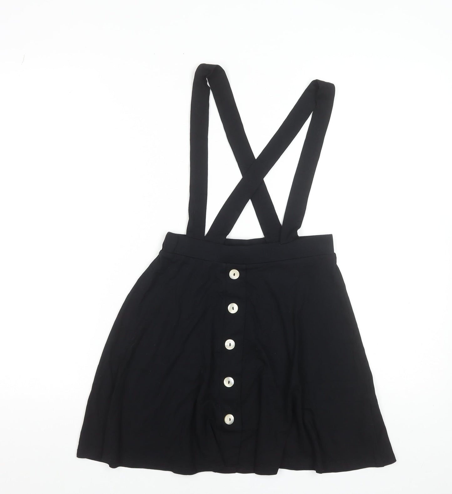 ASOS DESIGN Women's Black A-Line Suspender Skirt Size 6