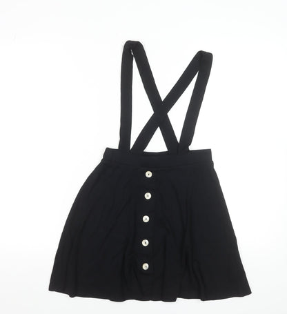 ASOS DESIGN Women's Black A-Line Suspender Skirt Size 6