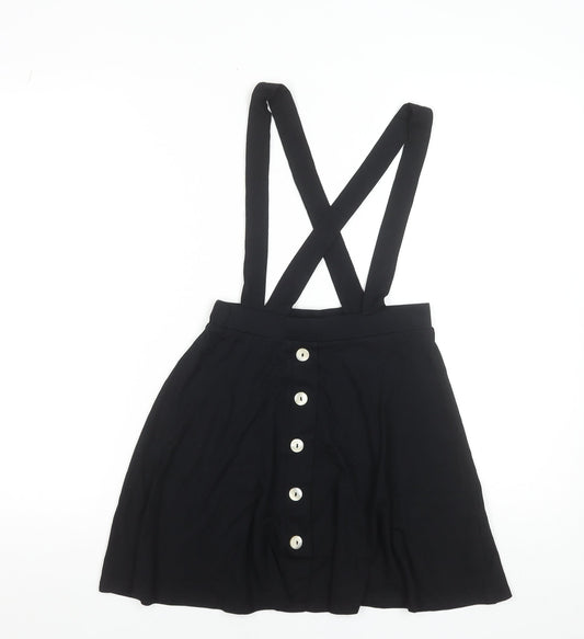 ASOS DESIGN Women's Black A-Line Suspender Skirt Size 6