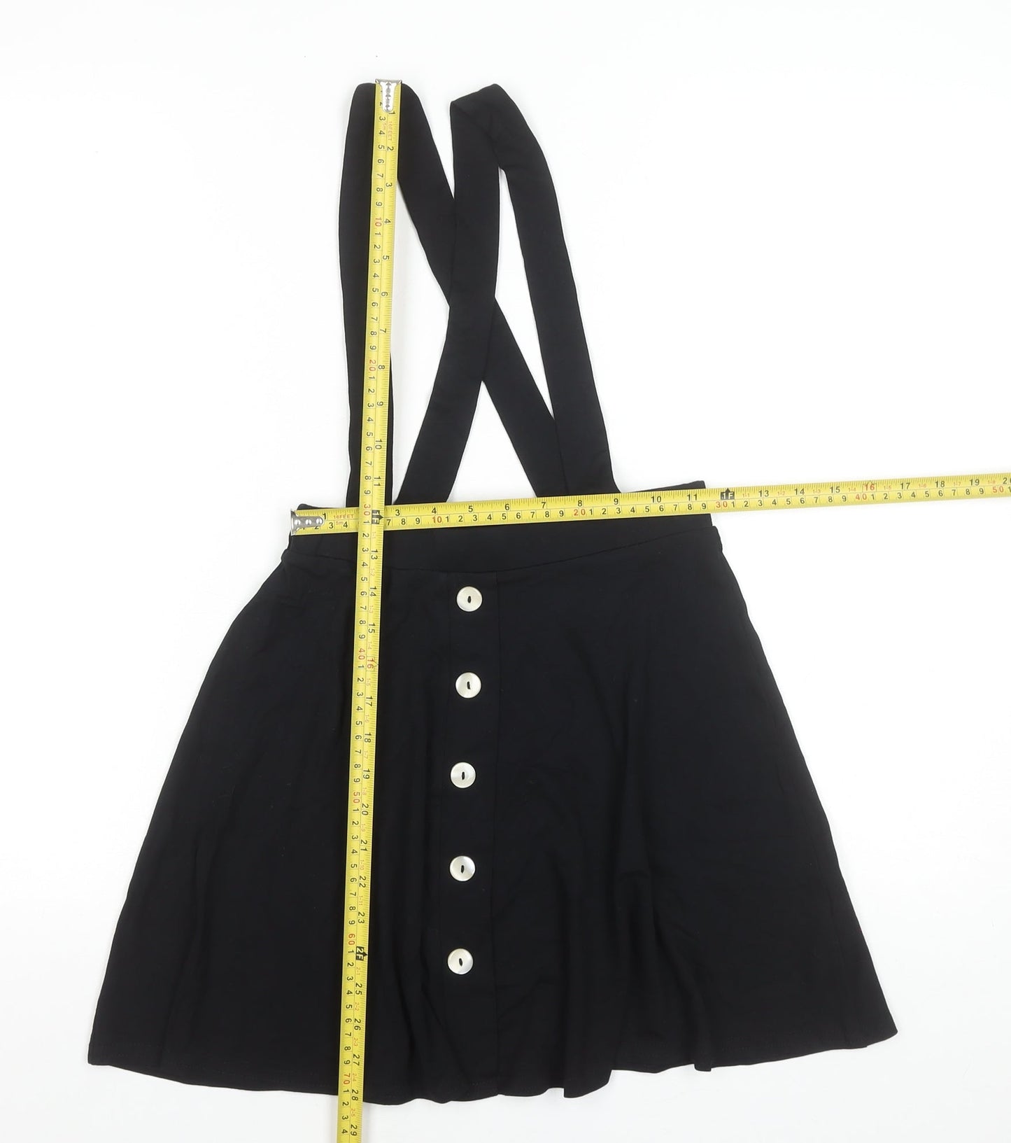 ASOS DESIGN Women's Black A-Line Suspender Skirt Size 6