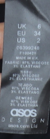 ASOS DESIGN Women's Black A-Line Suspender Skirt Size 6