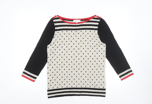 Debenhams Women’s Beige Polka Dot Stripe Knit Jumper Size 12