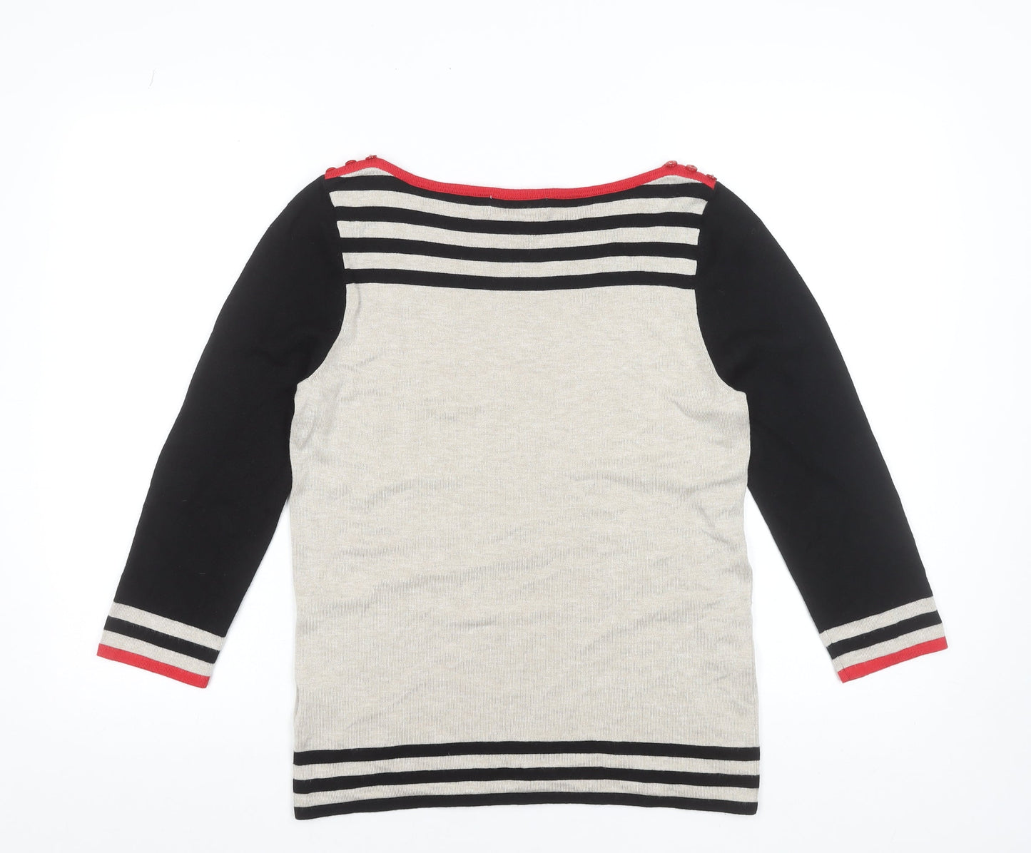 Debenhams Women’s Beige Polka Dot Stripe Knit Jumper Size 12