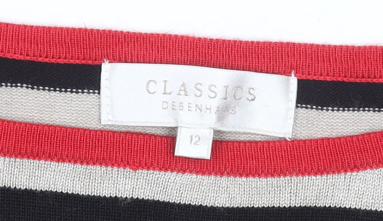 Debenhams Women’s Beige Polka Dot Stripe Knit Jumper Size 12