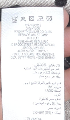 Debenhams Women’s Beige Polka Dot Stripe Knit Jumper Size 12