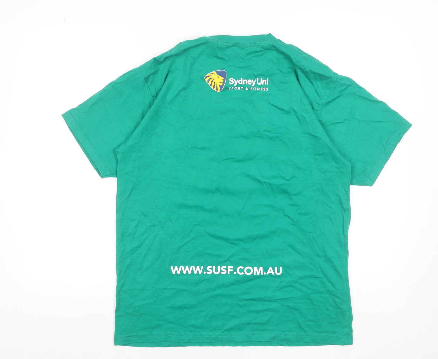 Sydney Uni Sport & Fitness Green Cotton Men's M Graphic T-Shirt
