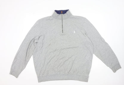 Ralph Lauren Polo Golf Men's Grey XL 1/4 Zip Cotton Jumper