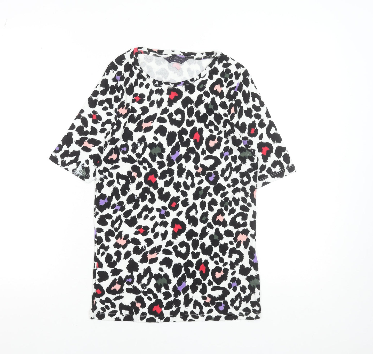Womens UK Size 10 Marks and Spencer Multicoloured Basic T-Shirt