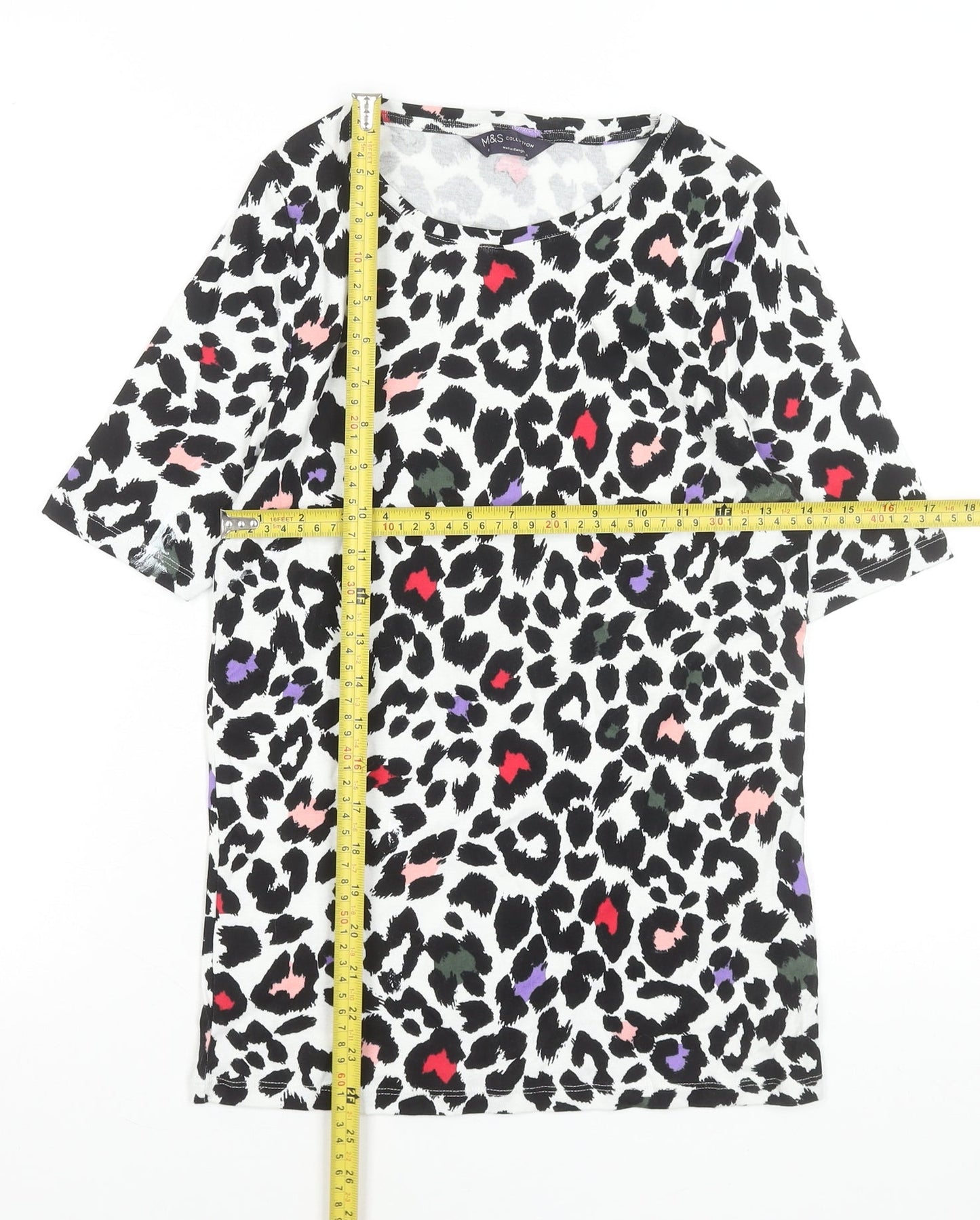 Womens UK Size 10 Marks and Spencer Multicoloured Basic T-Shirt