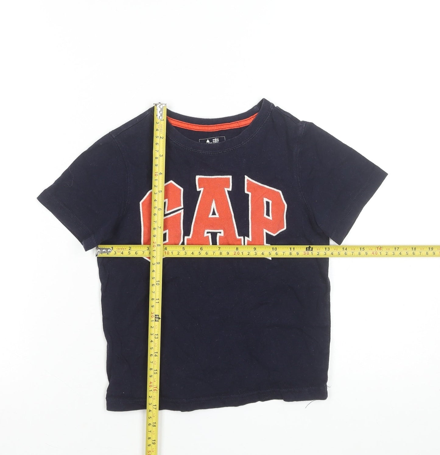GAP Boys Navy Blue Short Sleeve Logo T-Shirt 5 Years 100% Cotton
