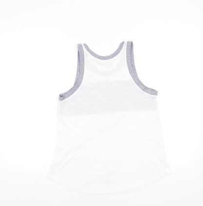 Womens UK Size XS Victoria's Secret PINK White Basic Tank