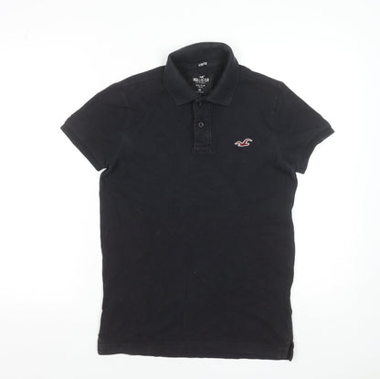 Hollister Men’s Black Slim Fit Epic Flex Polo Shirt Size XS