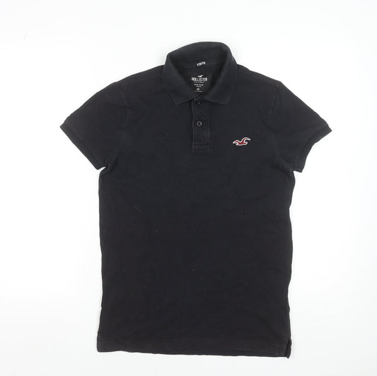 Hollister Men’s Black Slim Fit Epic Flex Polo Shirt Size XS