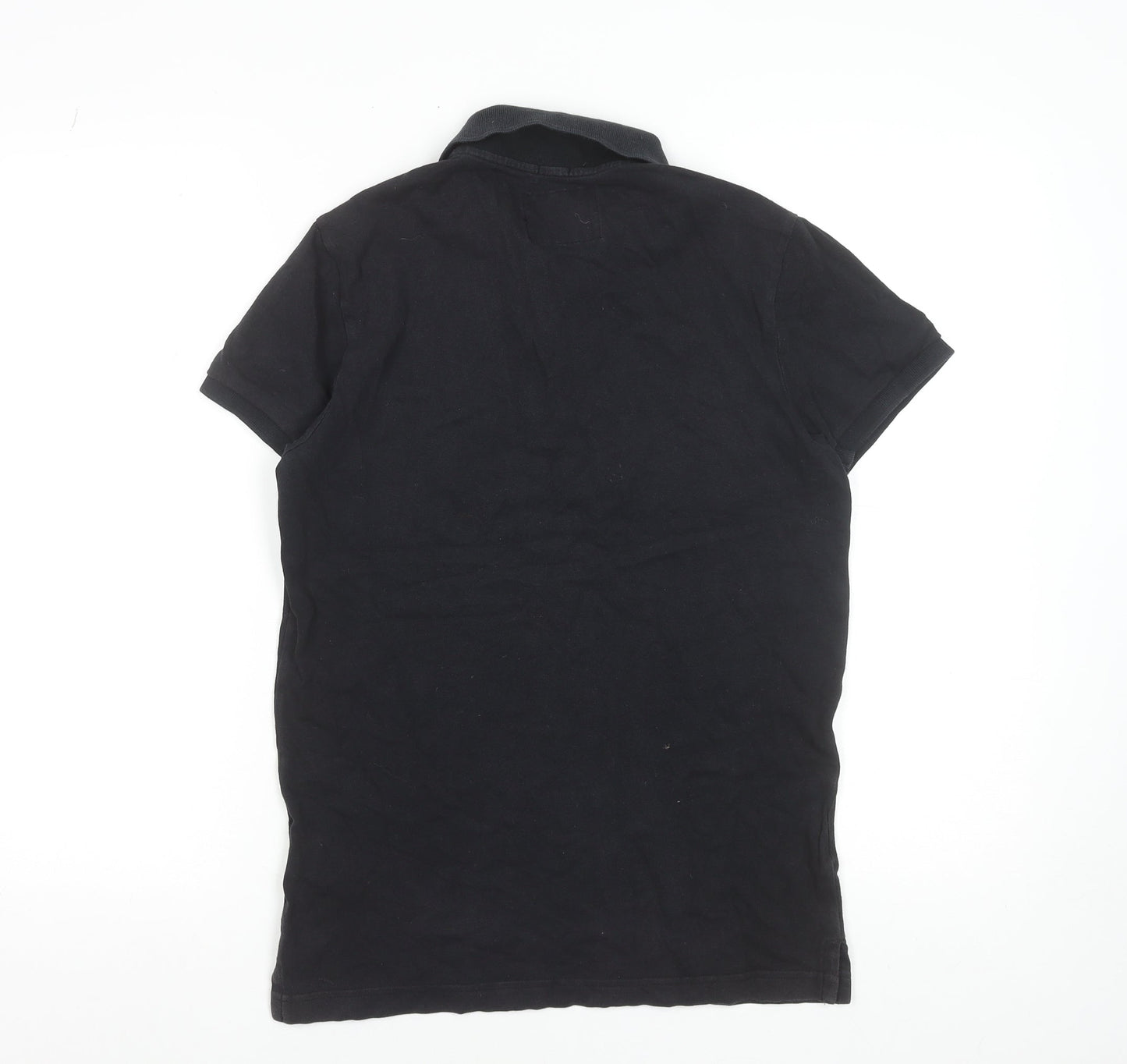 Hollister Men’s Black Slim Fit Epic Flex Polo Shirt Size XS